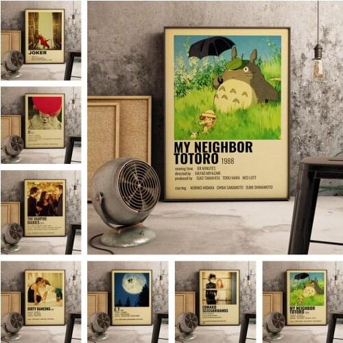 Classic Retro Movie Poster/E.T/My Neighbor Totoro Poster Anime Vintage Canvas Print Wall Painting Art Picture Home Decoration