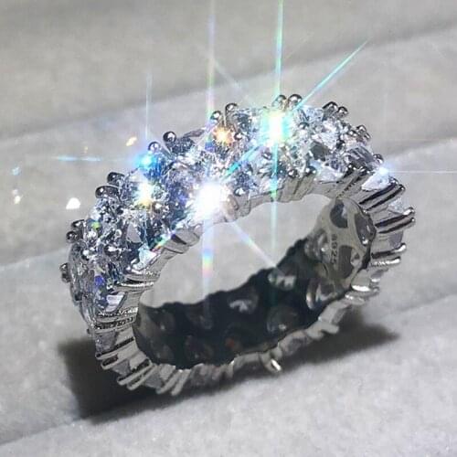 Brilliant 925 Sterling silver Rings For Women Heart Cut Olive Branch Big Simulated Diamond Wedding Bands ring Jewelry Size 5-10