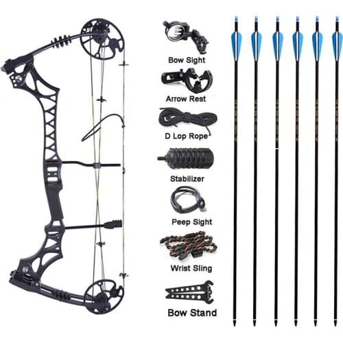 Junxing M129 Composite Pulley Bow Outdoor Archery Bow Set Right Hand 30-70 Lbs Freely Adjustable Competitive Bow Set