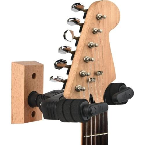 LEKATO GH-01 Guitar Stand Wall Mount guitar hook hanger Hard Wood Base Guitar Hook Auto Locking Guitar Wall Mount Mount Rack