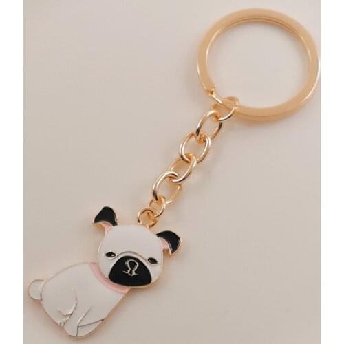 Cute Animal Keychain Dog Keychain Bulldog Puppy Keyring Accessories Pet Accessories