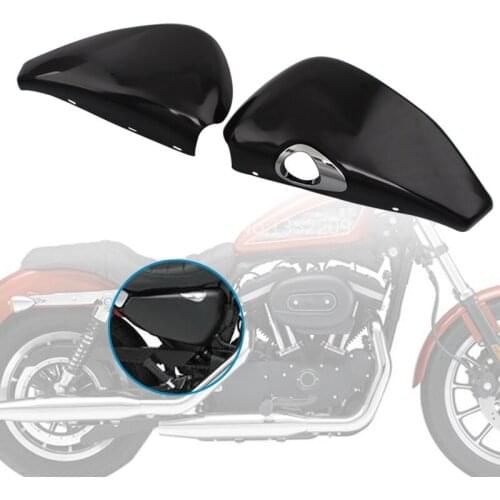 Motorcycle Black Right Side Oil Tank Cover Left Battery Paneles Cover For Harley Sportster XL 1200 883 2004-2013 Models