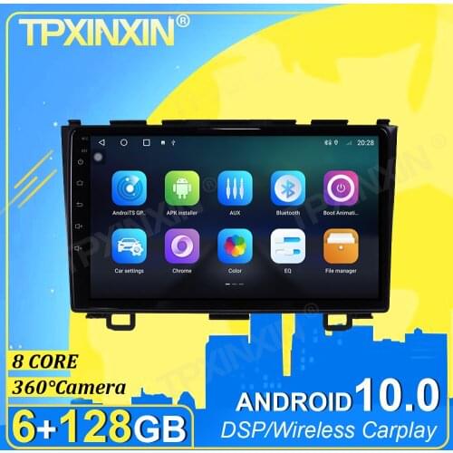 IPS Android 10.0 6+128G Carplay 360° Camera For Honda CRV 2007-2011 Radio Multimedia Player Tape Recorder Video GPS Head Unit