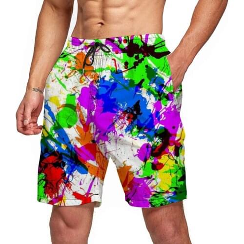 Mens Paint Graphic Beach Shorts 3D Pattern Splash Ink Boardshorts Men/Women Short Pants