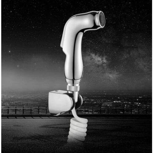 POSEPOP Colorful Toilet Bidet Shower Spray set Chrome Plated Plastic ABS Handheld Shattaf Spray Gun With Shower Hose And Holder