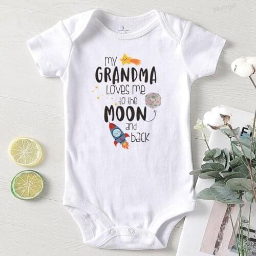 Newborn Girl Infant Baby Clothing for Babies Toddler Winter Rompers Grandma Love Me Letter Prints Jumpsuits Kids' Things