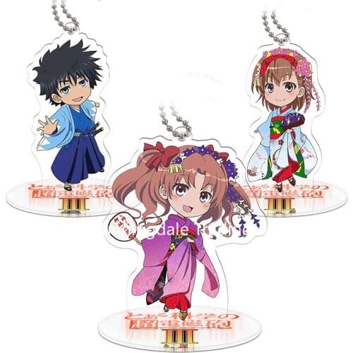 A Certain Scientific Railgun Misaka Mikoto Action Figura Anime A Certain Magical Index Acrylic Dolls Figure Toy Keyring 9cm