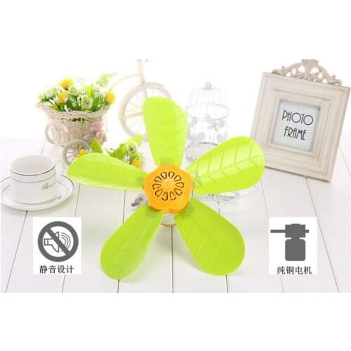 10W one gear green leaf lovely children mini student ceiling fan 320mm