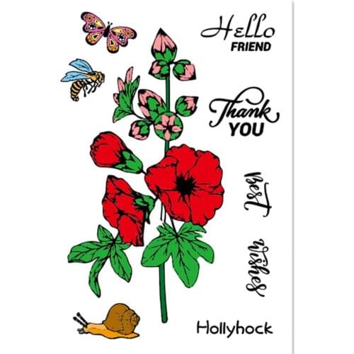 PANFELOU hollyhock flower Transparent Clear Silicone Stamp/Seal DIY scrapbooking/photo album 11*16cm clear stamp sheets