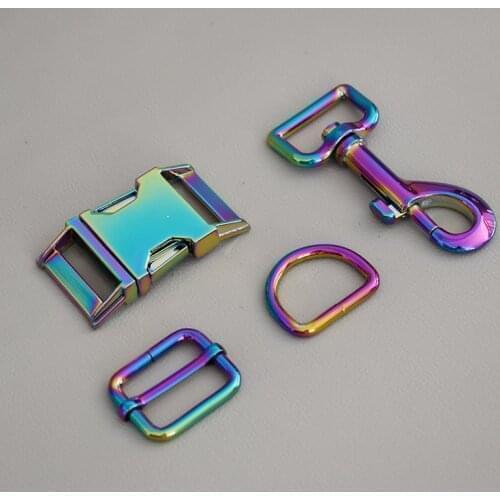 1 Set Metal Buckle Adjust（Metal Buckle+Adjust Buckle+D Ring+Metal Dog Clasp/Set) Retailing Environmental Accessory For 25mm