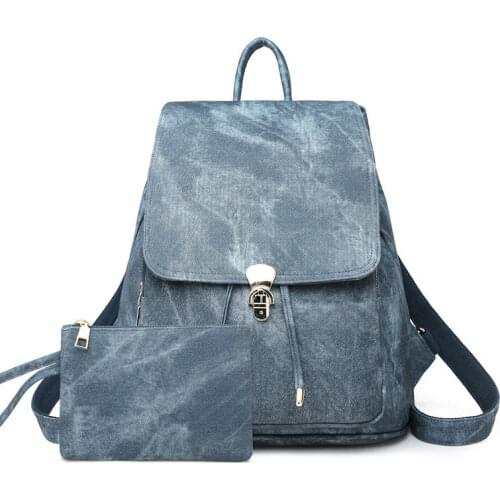 PU 2pcs Suit Lady Leather Backpacks Women Bags Retro Female Backpack Girls Shoulder Bags Teenage Business Bags Girls School Bags