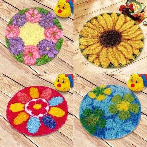 Plant Series Exquisite Coarse Wool Cross Stitch Carpet Segment Embroidery Carpet Embroidery DIY Handmade Material Package