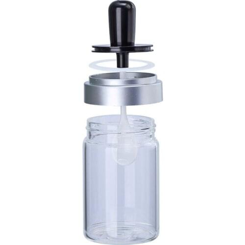 Glass seasoning box, spoon and lid, one seasoning jar, seasoning bottle, ketchup bottle, kitchen supplies seasoning jar