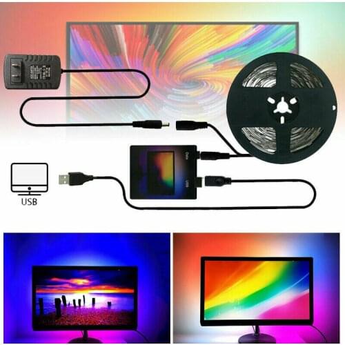 DIY Ambient TV PC Dream Screen USB LED Strip HDTV Computer Monitor Backlight Addressable WS2812B LED Strip 1/2/3/4/5m Full Set