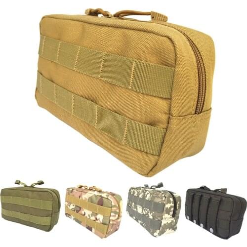 Outdoor Tactical Horizontal Molle Pouch Waist Tactical EDC Emergency Survival Pockets Recovery Camping Airsoft Tools EDC Bag