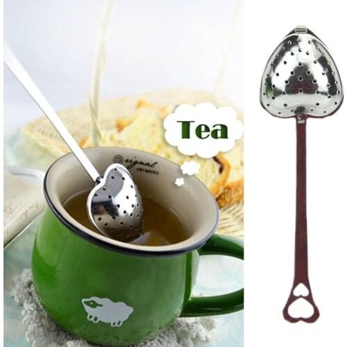 Heart Shaped Stainless Steel Tea Infuser Spoon Strainer Steeper Handle Teapot Gadgets заварник для чая