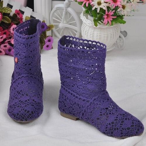 Womens boots mesh Oversized womens boots comfortable knitted womens shoes womens boots knee high tube womens shoes