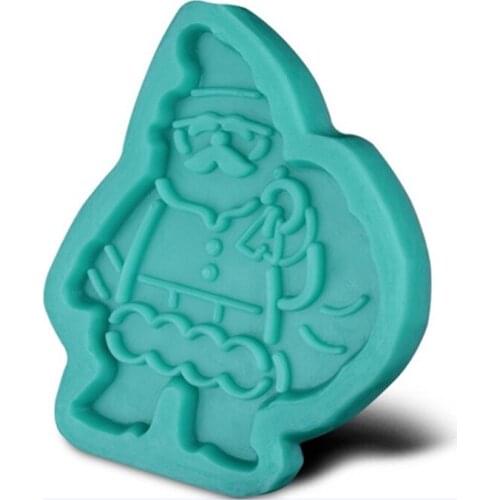 1pc Santa Claus Shape 3D Silicone Cake Baking Tray Fondant Cupcake Pans DIY Cake Decorating Tools JH096