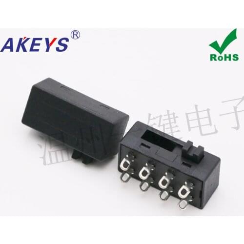 10pcs SK-23N03(2P3T) 8-pin 3-speed horizontal toggle switch Power connector Slide switch Groove handle