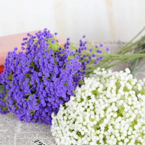 1Pic 160Head Rustic Artificial Flowers White Gypsophila Fake Bouquet Plastic For Bride Wedding Home DIY Decorations Mantianxing
