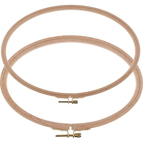 2pcs Oval Wooden Frame Hoop Circle Embroidery Set Round Machine Bamboo For Cross Stitch Hand DIY Household Craft Sewing
