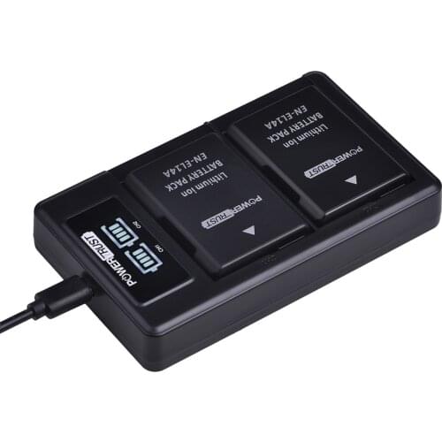 2X EN-EL14 EL14 Battery and Fast Dual Charger for Nikon D3100, D3200, D3300, D3400, D3500, D5100, D5200, D5300, D5500, D5600, DF