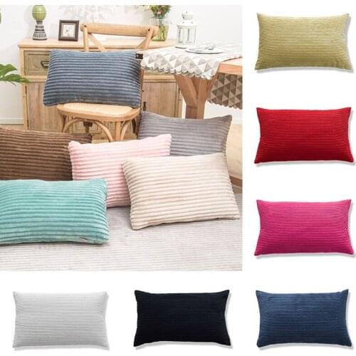 30*50cm Solid Pillow Case Corduroy Velvet Cushion Cover Soft Home Decorative Pillow Cover 14 Colors