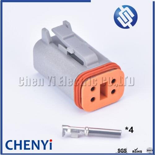 5 sets DT 4 Pin auto waterproof electrical connector female cable connector DT06-4S with pin 16-22AWG