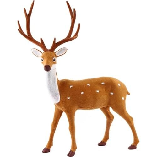 50LB 15/20/25/30/35cm Simulation Plush Reindeer Christmas Deer Xmas Elk Decorations for Home Merry Christmas New Year Ornaments