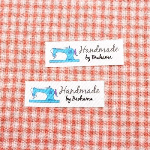 98 Custom Iron Labels, Logo or Text, Custom Design, Organic Cotton Fabric Name Label，Customized with Your Name (TB0111)
