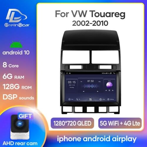 Car Radio Android 10 Stereo Receiver For VW Volkswagen Touareg 2002-2010 Video Player Multimedia Navigation GPS No 2 Din Dvd