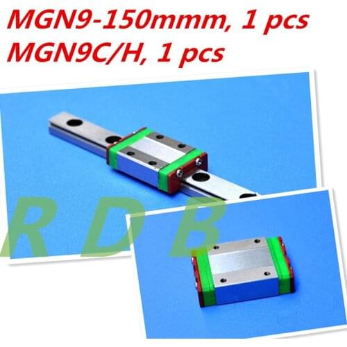 Free shipping minuture 9mm Linear Guide MGN9 150mm linear way with MGN9C or MGN9H linear carriage bearing cnc parts 3D printer