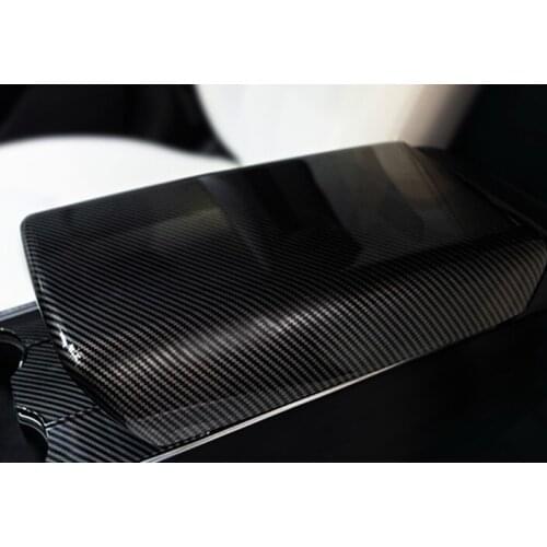 Fit For Tesla Model 3 central control armrest box cover protection anti scratch decoration carbon fiber grain bright