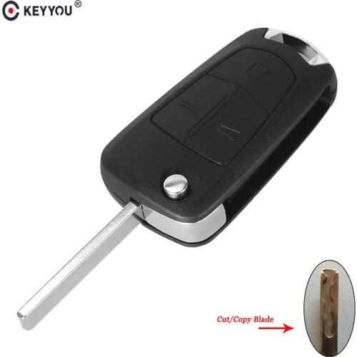 KEYYOU Cut/Uncut Blade Remote Key Shell For Vauxhall Opel Vectra C 2002-2008 3 Buttons Folding Car Keys Case HU100 Blade