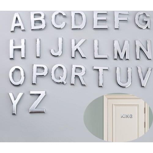 Numbers Alphabet Letter Door Plaque House Drawer Sign Plating Gate Digits Plastic Number Tag Hotel Home Address Door Label