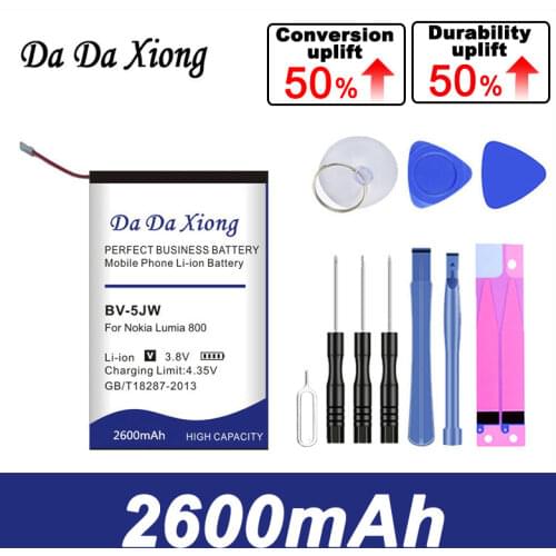 Da Da Xiong 2600mAh BV-5JW BV5JW Li-ion Phone Battery for Nokia N9 N9-00 Lumia 800 800C Lumia800 Sun Sea Ray