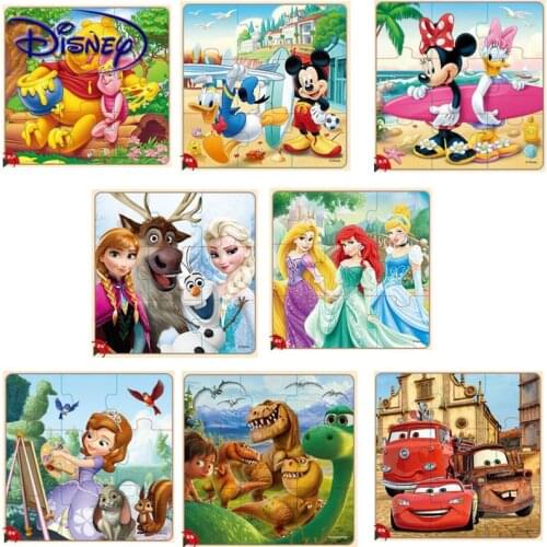 Disney Frozen Mickey Minnie Mouse Printed Puzzle Learning Education Interesting Wooden Toys For Children Kids Gift Brinquedos