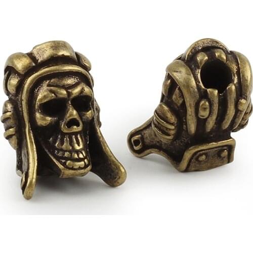 EDC Lanyard Copper Skull Paracord Bead 1pcs Pilot Skeleton Knife Beads Umbrella Rope