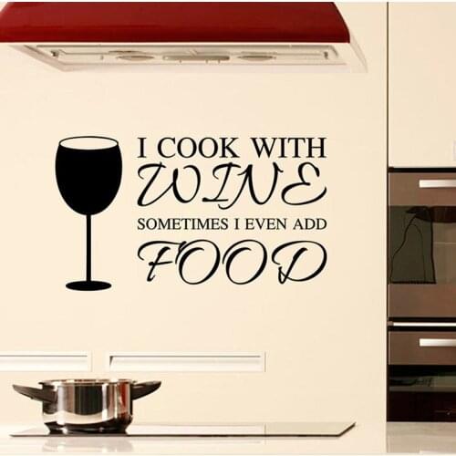 Hot Sake Wine Cup Removable Poetry Quote Wall Stickers Vinyl Home Kitchen Room Decor GW-4