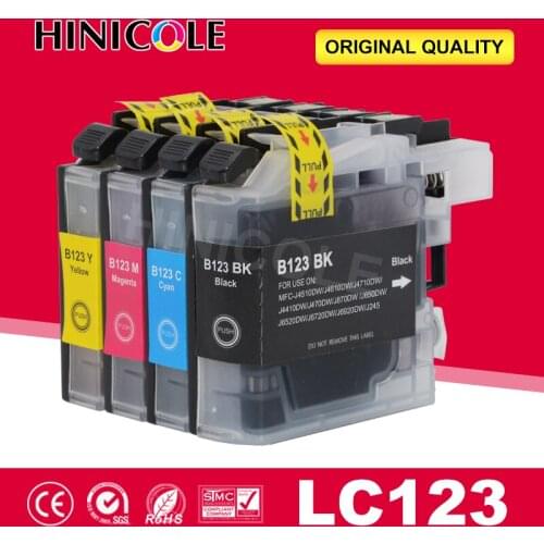 HINICOLE 4 Color Compatible LC123 ink cartridge For Brother DCP J552DW DCP J752DW MFC J470DW MFC J650DW J172W Inkjet Printer