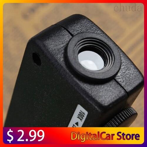 Mini 60x-100x Illuminated Zoom Pocket Microscope Magnifier Loupe Manual Adjustment Focus For Perfect Vision