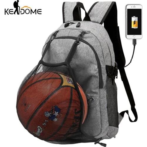 Men Outdoor Basketball sports Gym Travel Camping Fitness USB Computer Backpack School Student College Laptop Backpack XA946WD