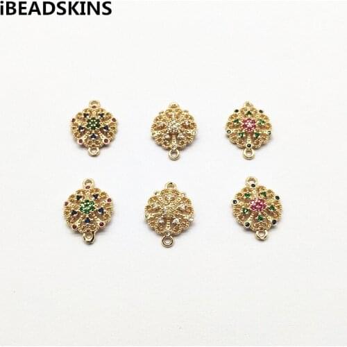 New arrival! 16x12mm 50pcs Cubic Zirconia Flower Connectors for Earrings parts/hand Made Earrings make/ Jewelry Findings DIY
