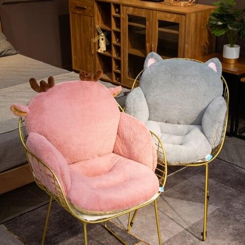 Chair Cushion Office Sedentary Butt Mat Bunny/Unicorn Student Seat Back Cushion Waist Support Chair Backrest Mat Home Decoration