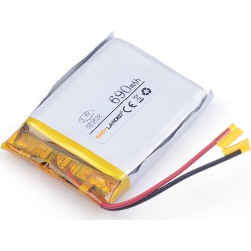 Polymer battery 690mah 3.7 V 553538 smart home MP3 speakers Li-ion battery for dvr,GPS,mp3,mp4,cell phone,speaker smart watch