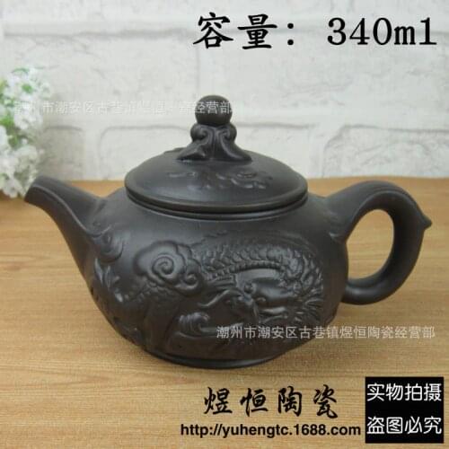 Factory direct sale wholesale hand yunlong pot of run of mine ore recommended red tea teapot big capacity of the teapot