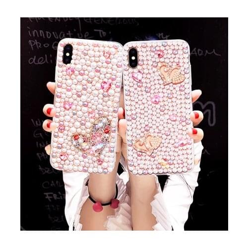 Luxury Love Heart color Diamond Pearl Soft Phone Case For Xiaomi Redmi 9 9A 9T Pro Note9 Pro Max Note9S Note8 Pro Silicone Cover