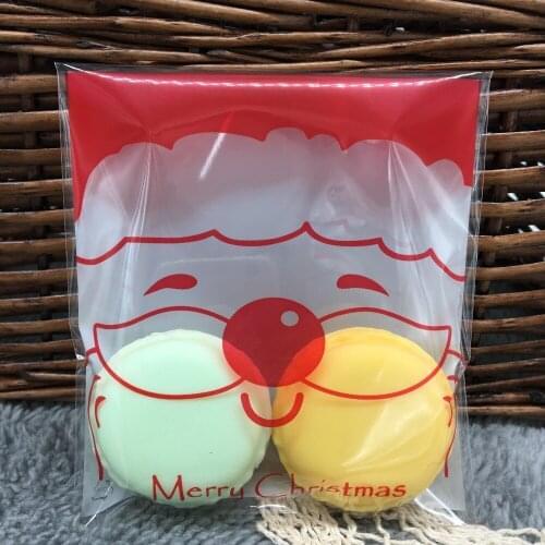 Cookie Packaging Christmas Old Man Plastic Bags for Biscuits Candy Baking Package 50pcs/lot
