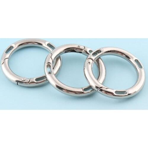 Silver Spring Clasp 20mm Metal Round Snap Hook Webbing Hook Bag Clasp push gate hooks Bag hardware