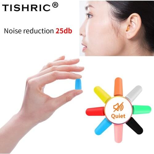 TISHRIC Silicone Earplugs Sleep Noice Reduction Noise Cancelling 25dB Anti-noise Ear Plugs Box For Travel/Sleep/Reading 1 Pair